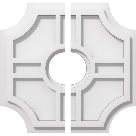 Haus Architectural Grade PVC Contemporary Ceiling Medallion, Two Piece, 12OD X 3ID X 4C X 1P